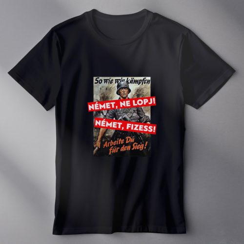 NÉMET, NE LOPJ! férfi póló fekete