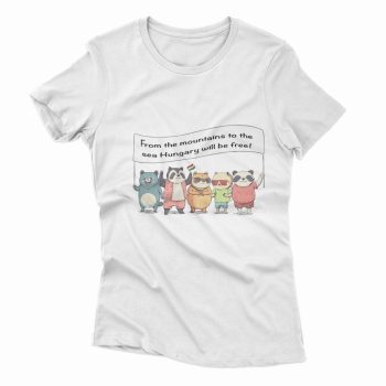 SZABAD. MACIK női póló fehér